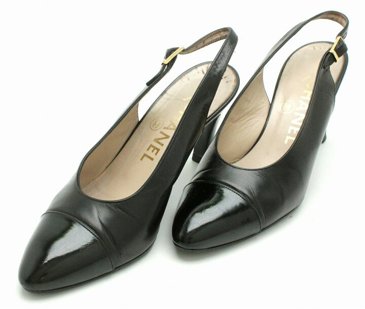 楽天市場】【靴】CHANEL シャネル バックストラップパンプス  