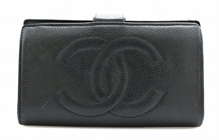 楽天市場】【財布】CHANEL シャネル キャビアスキン がま口 ガマ口 長  