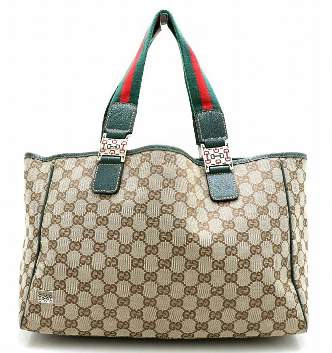 楽天市場】【バッグ】GUCCI グッチ GGキャンバス レザー トートバッグ 