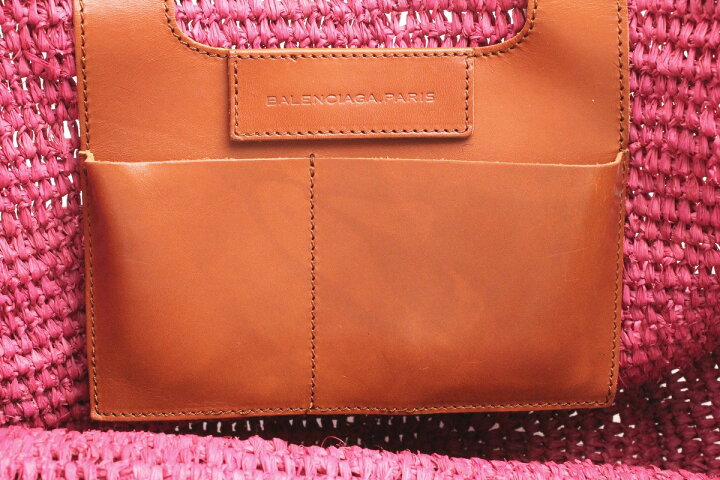楽天市場】【バッグ】BALENCIAGA バレンシアガ レザー ストロー トート 