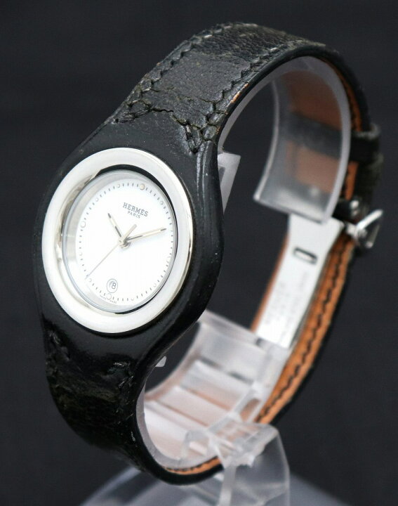 楽天市場】【ウォッチ】HERMES エルメス アーネ ホワイト文字盤 SS 革  