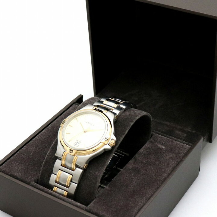 楽天市場】【ウォッチ】GUCCI グッチ アイボリー文字盤 デイト SS GP  