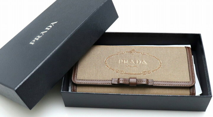 楽天市場】【新品未使用品】【財布】PRADA プラダ 長財布 リボン ロゴ 
