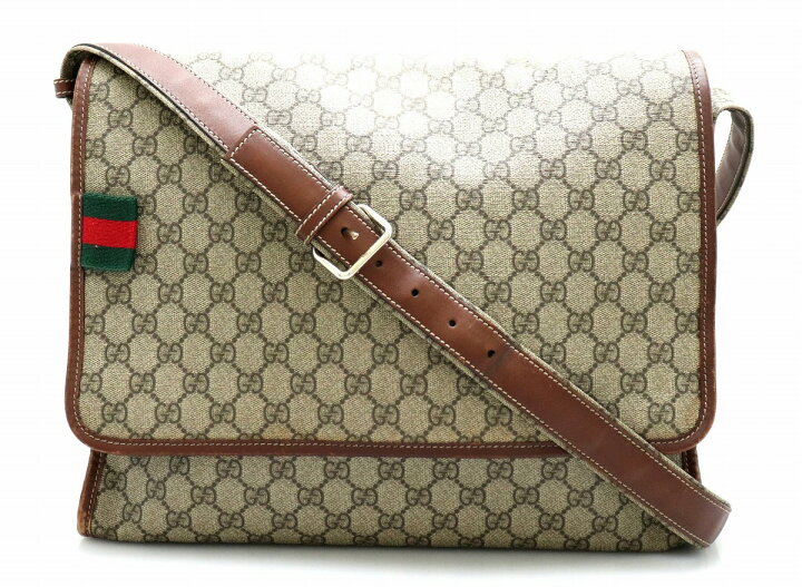 GUCCI グッチ GGスプリーム GGプラス ショルダーバッグ 斜め掛け マチ  