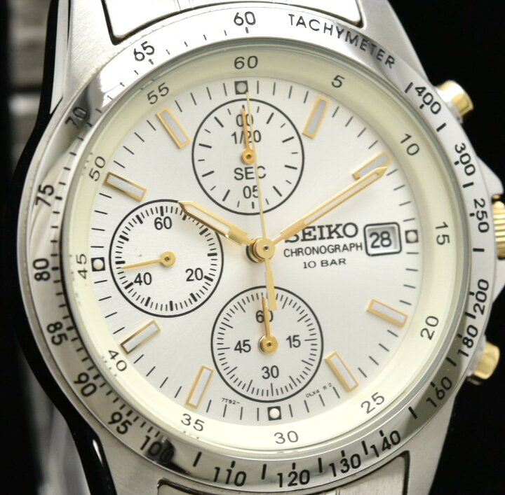 楽天市場】【ウォッチ】SEIKO セイコー クロノグラフ デイト ホワイト 