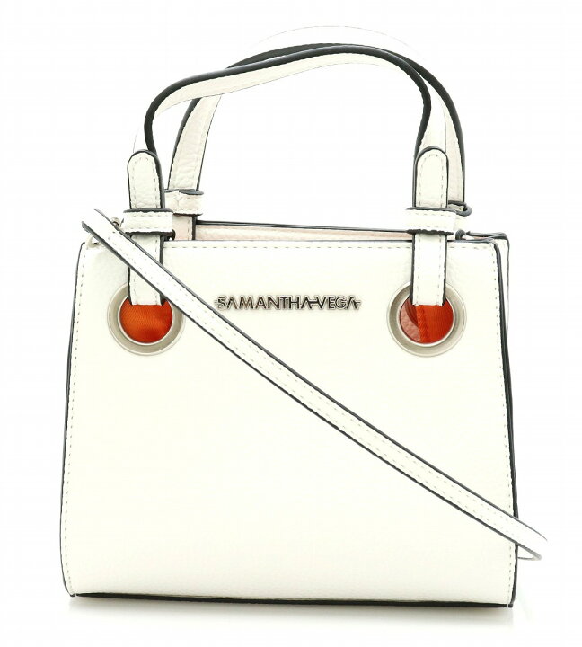 楽天市場 バッグ Samantha Vega サマンサ ベガ ハンドバッグ 2way ショルダーバッグ レザー ホワイト 白 ブラック 黒 シルバー金具 中古 U Blumin 楽天市場店