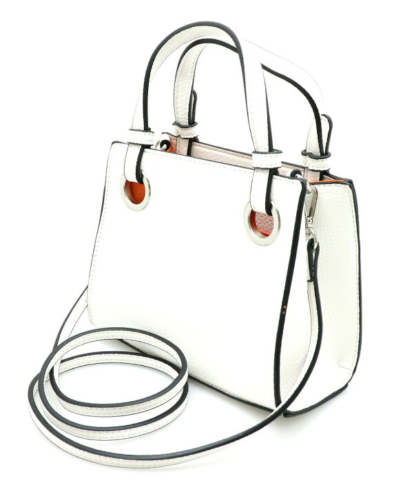 楽天市場 バッグ Samantha Vega サマンサ ベガ ハンドバッグ 2way ショルダーバッグ レザー ホワイト 白 ブラック 黒 シルバー金具 中古 U Blumin 楽天市場店