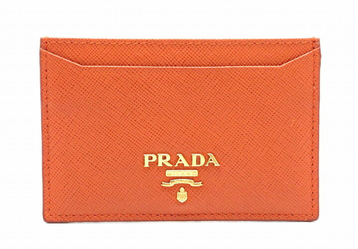 楽天市場】PRADA プラダ ロゴ カードケース 名刺入れ レザー オレンジ  