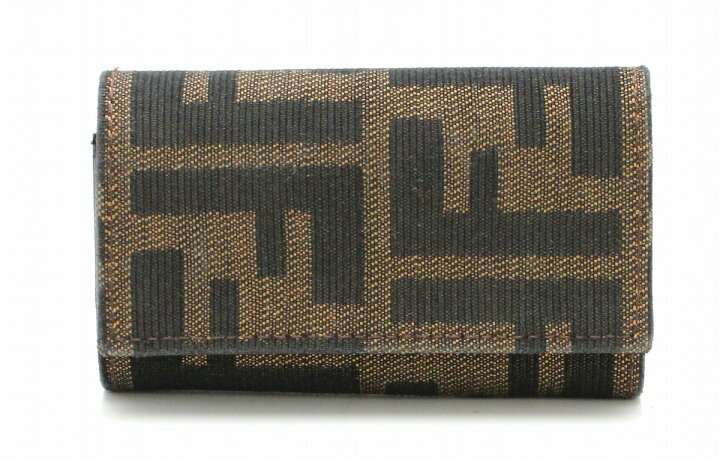 楽天市場】FENDI フェンディ ズッカ柄 6連キーケース レザー カーキ 