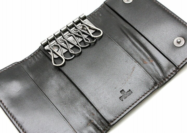 楽天市場】FENDI フェンディ ズッカ柄 6連キーケース レザー カーキ  