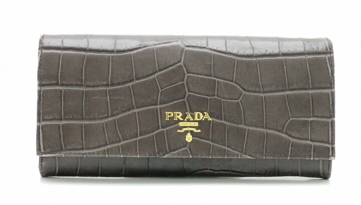 楽天市場】【財布】PRADA プラダ 2つ折 1MH132 長財布 クロコ 型押し  
