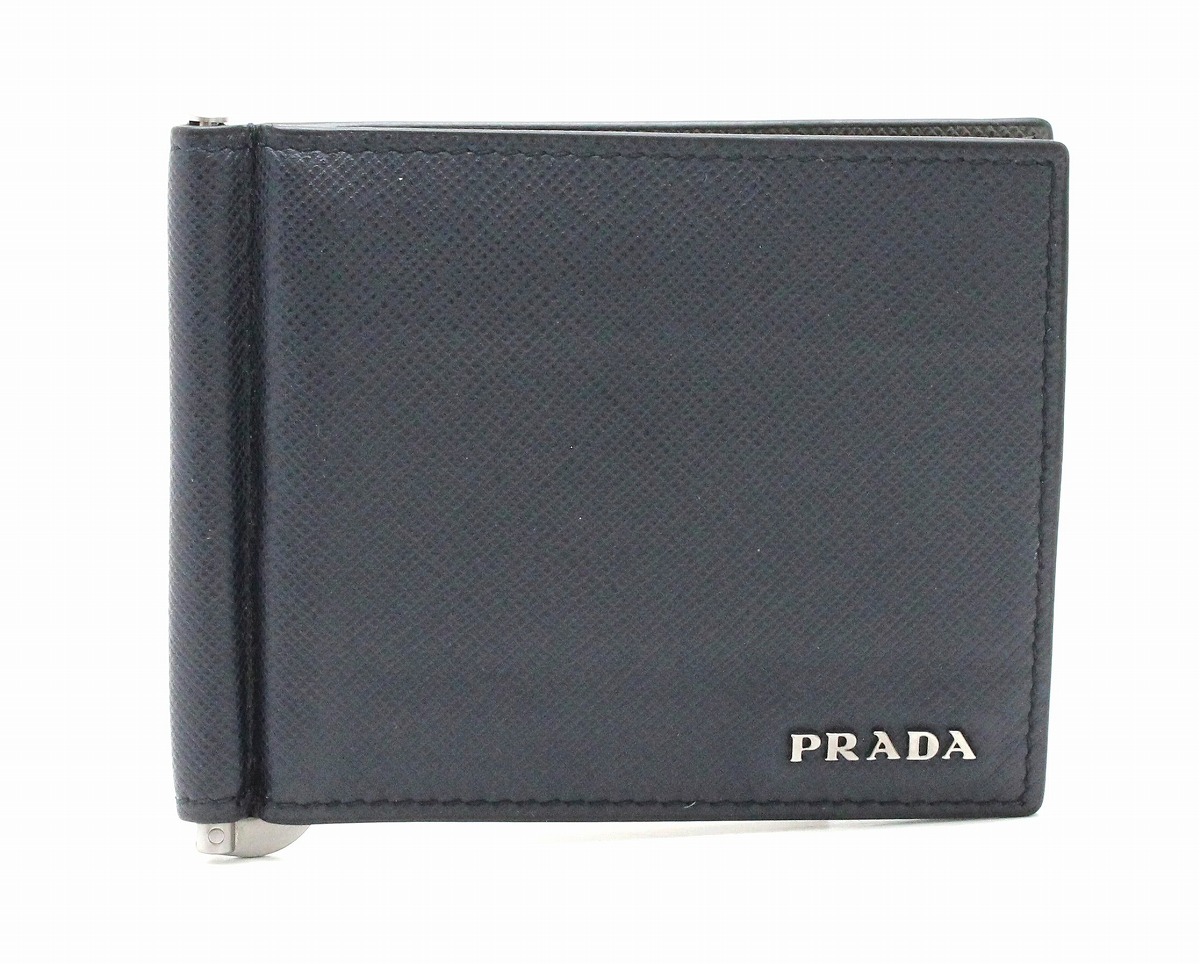 楽天市場】【財布】PRADA プラダ マネークリップ式 2つ折 札入れ 型