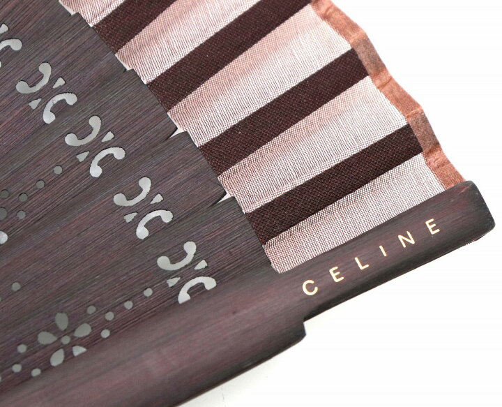 楽天市場】【未使用品】 CELINE セリーヌ 扇子 シルク100% 竹 チャーム 