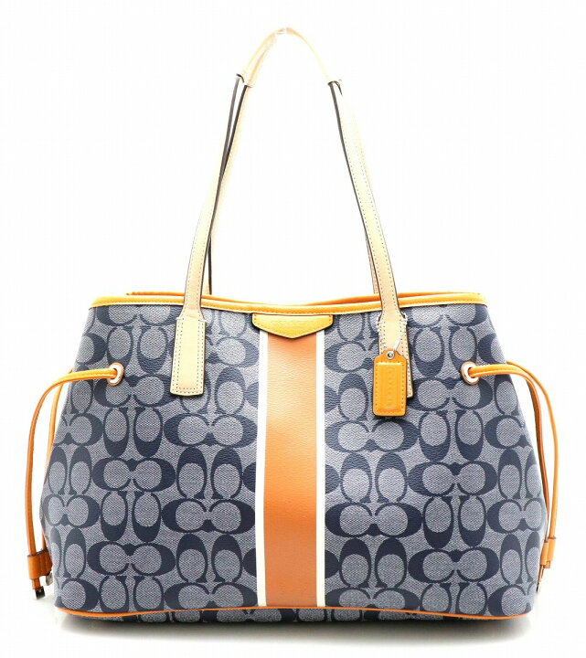 楽天市場】【バッグ】COACH コーチ シグネチャー ストライプ ドロー 