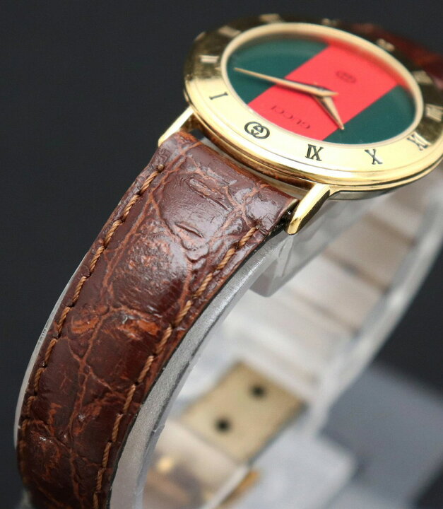 楽天市場】【ウォッチ】GUCCI グッチ シェリーライン文字盤 クロコ革 