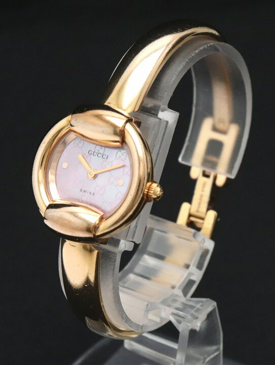 楽天市場】【ウォッチ】GUCCI グッチ GG柄 シェル ピンクシェル文字盤  