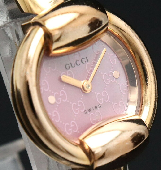 楽天市場】【ウォッチ】GUCCI グッチ GG柄 シェル ピンクシェル文字盤  