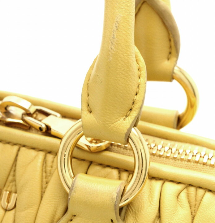 miu miu マテラッセイエロー ハンドバッグショルダー2way