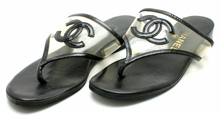 楽天市場】【靴】CHANEL シャネル トング サンダル ココマーク レザー  