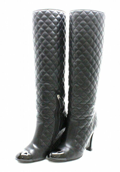 楽天市場】【アパレル】CHANEL シャネル ロングブーツ キルティング  