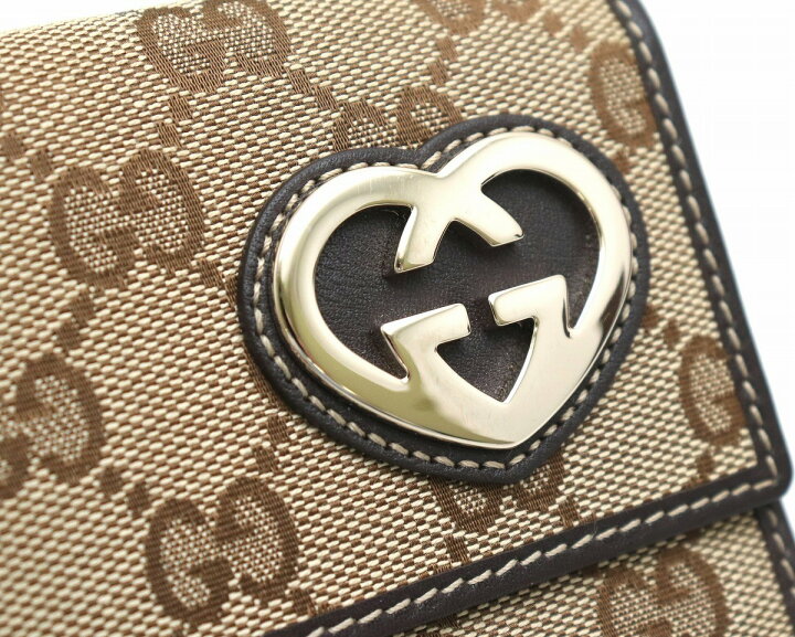 楽天市場】【財布】GUCCI グッチ GGキャンバス ラブリーハート Wホック 