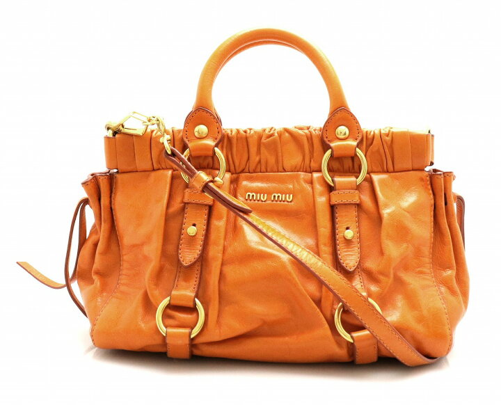 楽天市場】【バッグ】Miu Miu ミュウ ミュウ ハンドバッグ ギャザー  