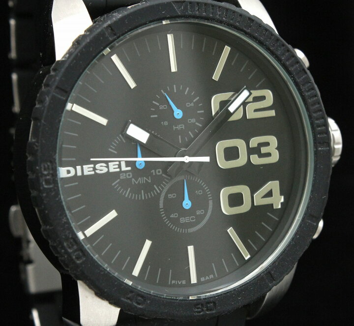 1800円 特別セール品 DIESEL DZ-4338 クォーツ腕時計 アナログ ステンレス アクセサリー ロゴ インポート ブラック 黒 中古 稼動品