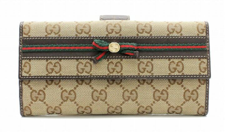 楽天市場】【財布】GUCCI グッチ GGキャンバス 2つ折り 長財布 リボン  