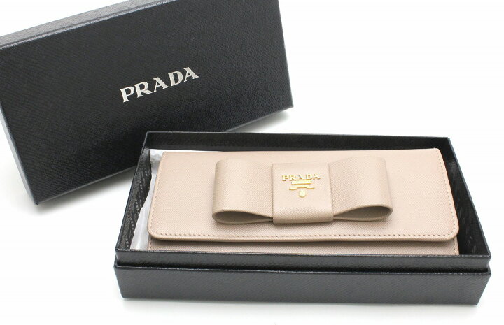 楽天市場】【財布】PRADA プラダ リボン モチーフ 2つ折長財布 