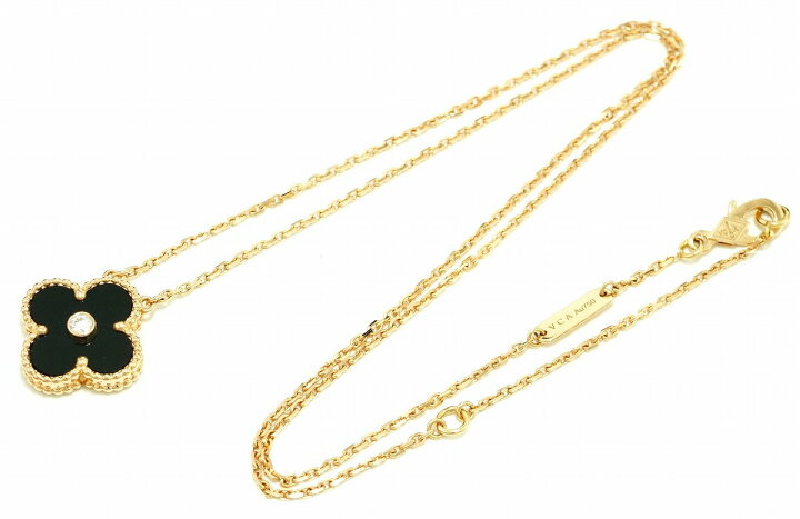 楽天市場 ジュエリー Van Cleef Arpels ヴァン クリーフ アーペル Vca ヴィンテージアルハンブラ ネックレス 1pd ダイヤ K18pg オニキス 16年クリスマス限定 中古 U Blumin 楽天市場店