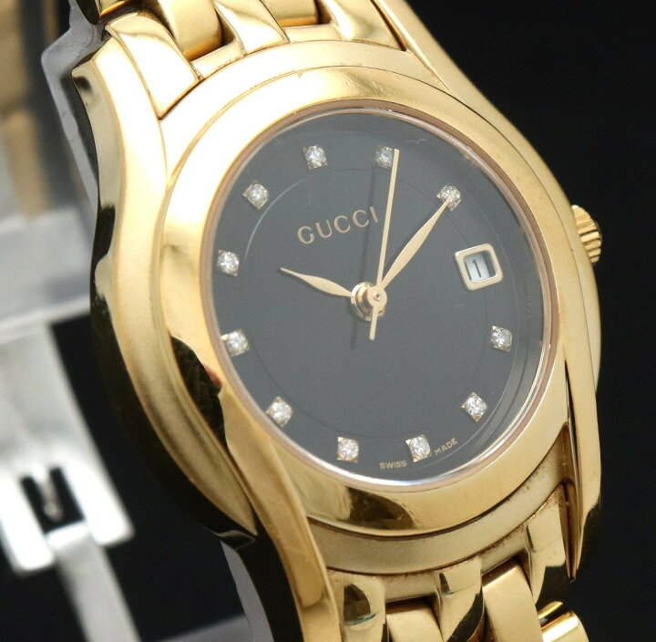 楽天市場】【ウォッチ】GUCCI グッチ デイト 11Pダイヤ ブラック文字盤 