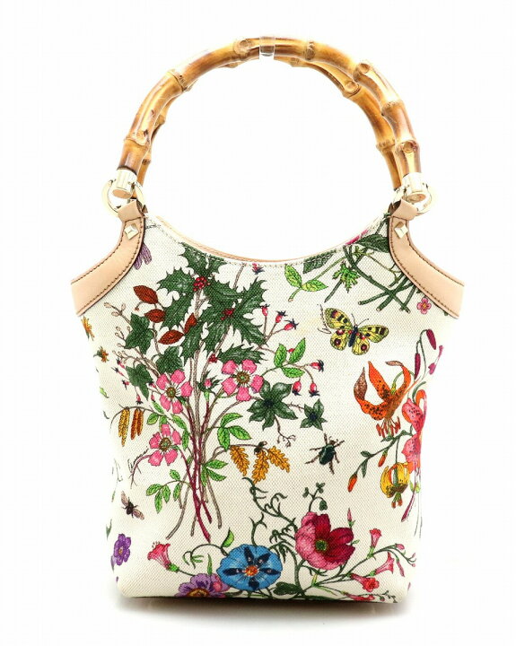 楽天市場】【バッグ】GUCCI グッチ フローラ バンブー レザー 