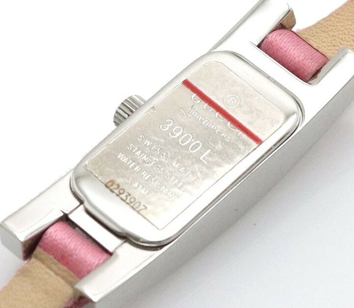 楽天市場】【ウォッチ】GUCCI グッチ ピンク文字盤 SS 革ベルト サテン 