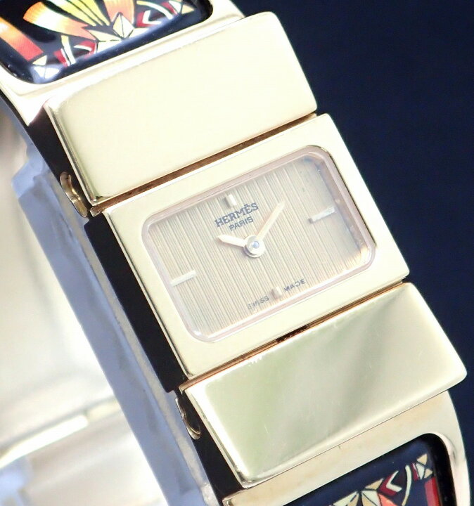 楽天市場】【ウォッチ】HERMES エルメス ロケ 七宝焼き ゴールド文字盤  