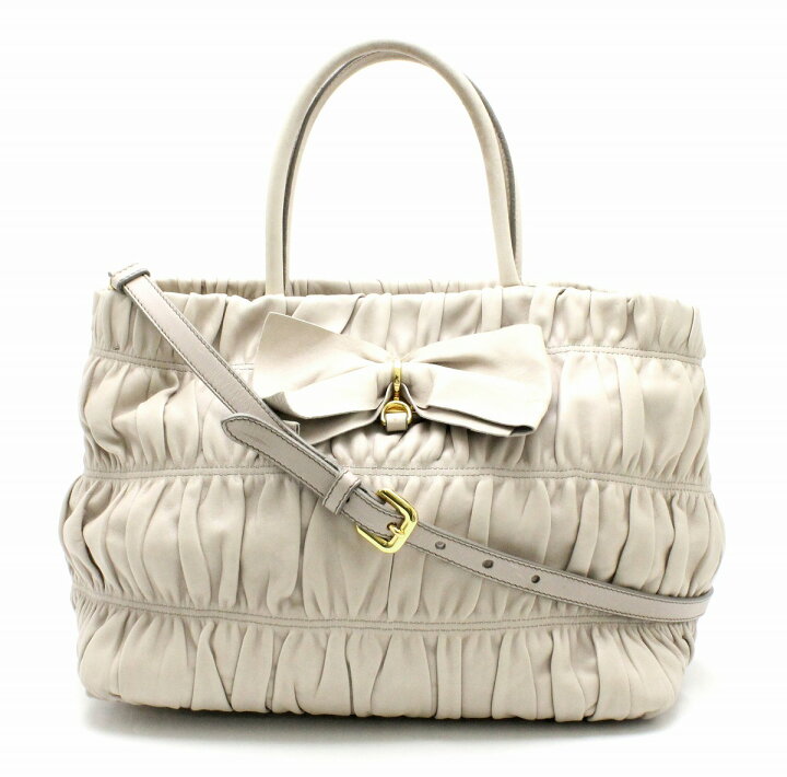 楽天市場】【バッグ】PRADA プラダ NAPPA GAUFRE ハンドバッグ リボン 