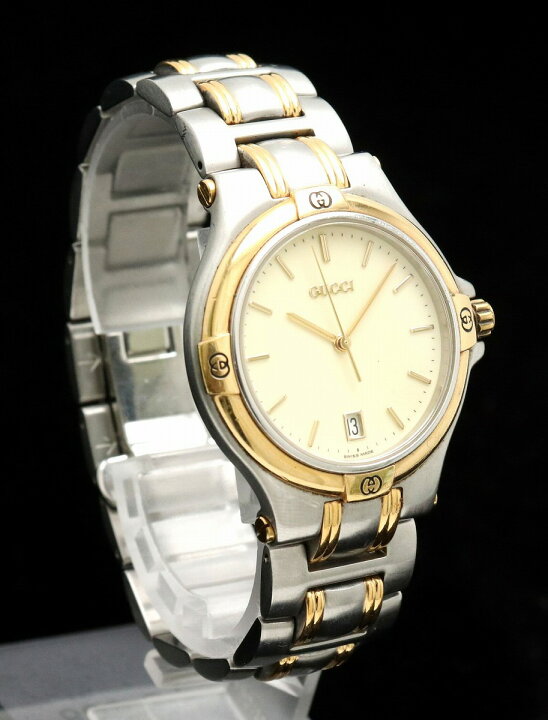 楽天市場】【ウォッチ】GUCCI グッチ アイボリー文字盤 デイト SS GP  