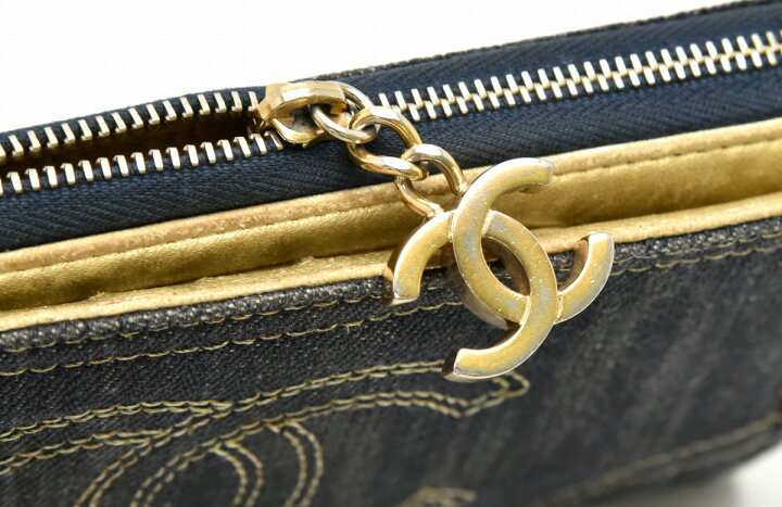 楽天市場】【財布】CHANEL シャネル スパークリングデニム ラウンド  