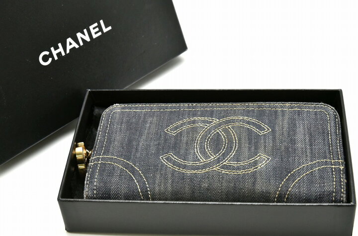 楽天市場】【財布】CHANEL シャネル スパークリングデニム ラウンド  