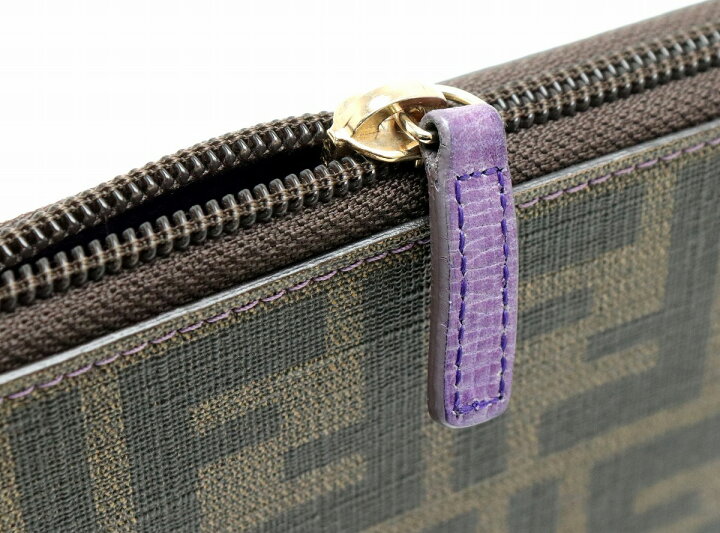 楽天市場】【財布】FENDI フェンディ ズッカ柄 ラウンドファスナー 長  