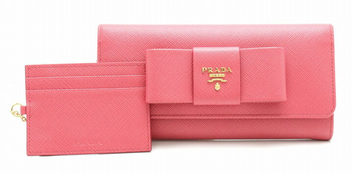 楽天市場】【財布】PRADA プラダ リボン モチーフ 2つ折長財布 