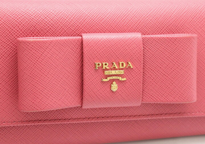 楽天市場】【財布】PRADA プラダ リボン モチーフ 2つ折長財布 
