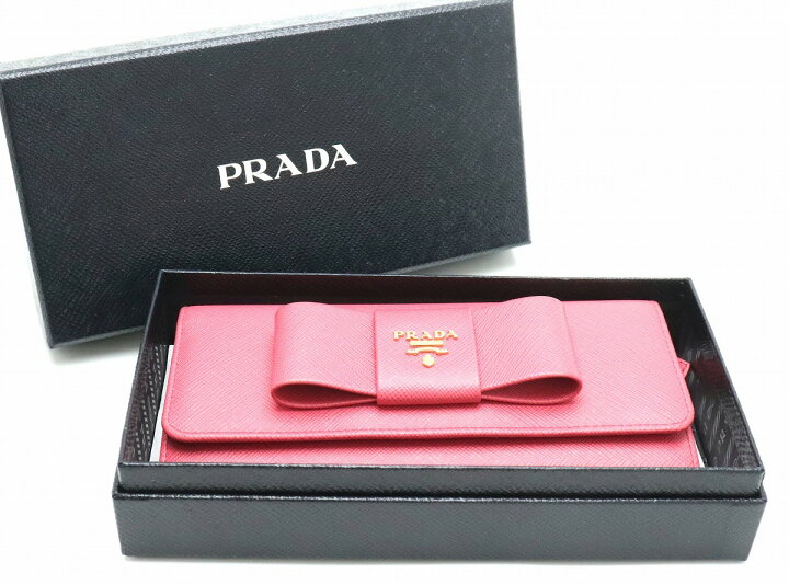 楽天市場】【財布】PRADA プラダ リボン モチーフ 2つ折長財布 