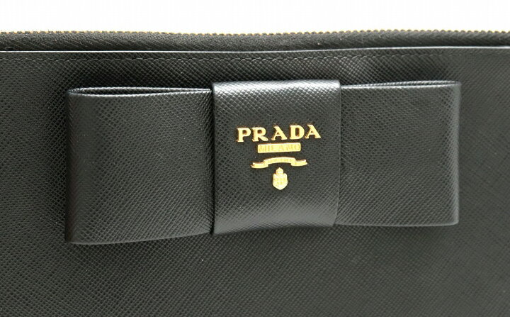 楽天市場】【バッグ】PRADA プラダ SAFFIANO フラット ポーチ リボン  