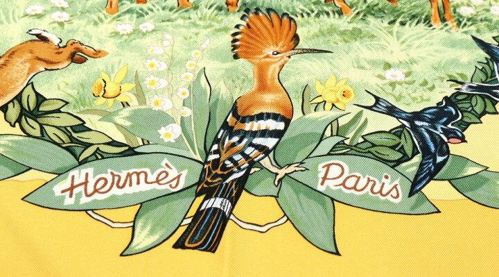 楽天市場】HERMES エルメス スカーフ カレ 90 シルク100% 『LES QUATRE  