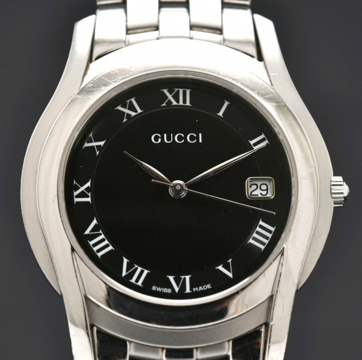 楽天市場】【ウォッチ】GUCCI グッチ ブラック文字盤 デイト メンズ QZ 