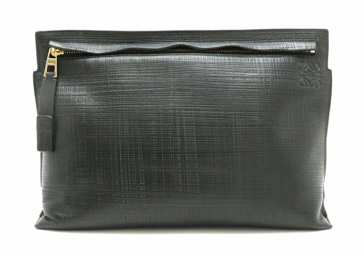 楽天市場】【バッグ】LOEWE ロエベ Tポーチ リネン レザー ブラック 黒 