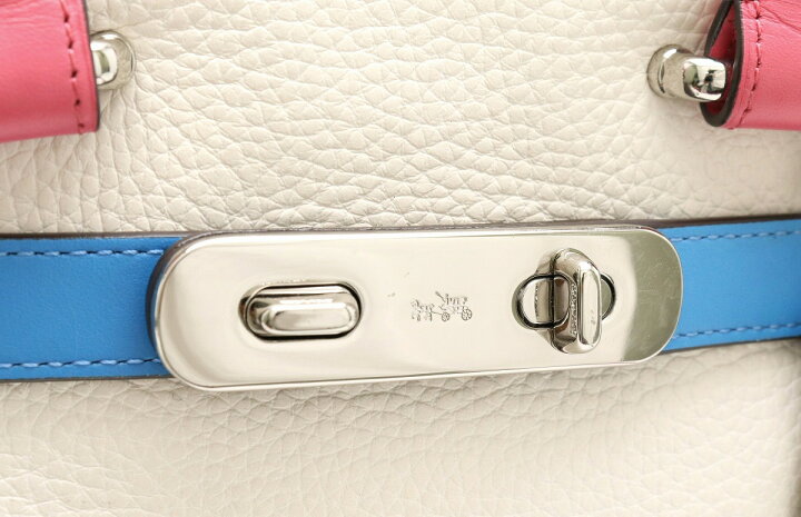 楽天市場】【バッグ】COACH コーチ レインボーカラー ブロックレザー 