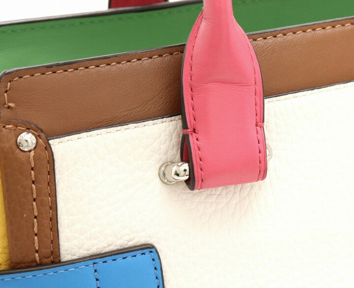 楽天市場】【バッグ】COACH コーチ レインボーカラー ブロックレザー 
