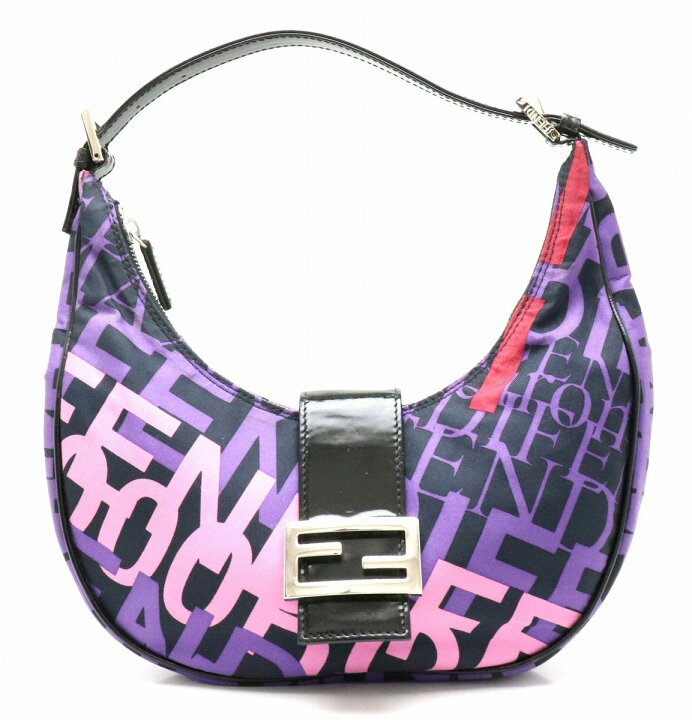 楽天市場】【バッグ】FENDI フェンディ ハンドバッグ 英字 柄 ナイロン 
