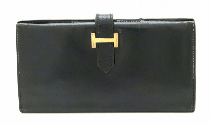 楽天市場】【財布】HERMES エルメス ベアン 2つ折 長財布 BOXカーフ 